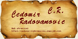 Čedomir Radovanović vizit kartica